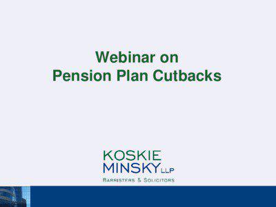 Webinar on Pension Plan Cutbacks