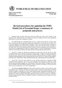 WORLD HEALTH ORGANIZATION EXECUTIVE BOARD 108th Session Provisional agenda item 4  EB108/INF.DOC./2