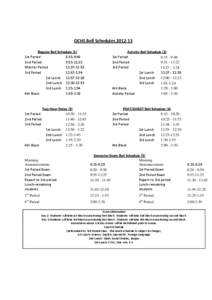 OCHS Bell Schedules[removed]Regular Bell Schedule (1) 1st Period