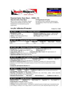 H.M.I.S. RATING Health Flammability Reactivity Protective Equip.