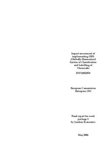 International trade / Environmental law / International economics / Globally Harmonized System of Classification and Labelling of Chemicals / Hazard analysis / Non-tariff barriers to trade / Material safety data sheet / European Union / Safety / Health / Occupational safety and health