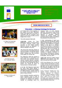 Inside this issue  SCIENCE AND TECHNOLOGY OPTIONS ASSESSMENT NEWSLETTER