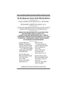 Nos[removed], [removed], [removed], [removed], [removed], [removed]In the Supreme Court of the United States UTILITY AIR REGULATORY GROUP, ET AL., PETITIONERS v. ENVIRONMENTAL PROTECTION AGENCY, ET AL.