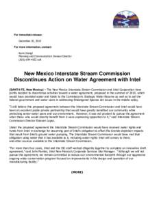 For immediate release: December 20, 2010 For more information, contact: Karin Stangl Planning and Communication Division Director[removed]cell