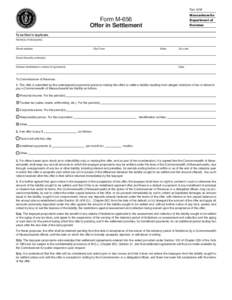 Rev[removed]Massachusetts Form M-656 Offer in Settlement
