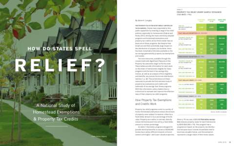 How Do States Spell Relief? A National Study of Homestead Exemptions & Property Tax Credits