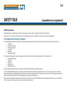 35  SAFETY TALK [suspended access equipment]