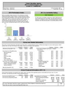 Texas Education Agency[removed]School Report Card GAUSE EL[removed]District Name: GAUSE ISD Campus Type: Elementary