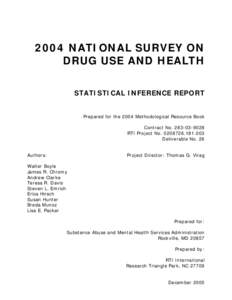 2004 NSDUH Methodological Resource Book (MRB) Statistical Inference Report