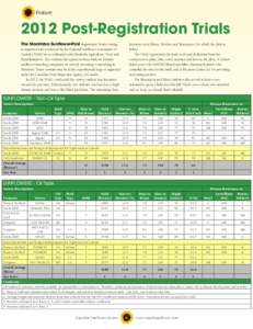 Feature[removed]Post-Registration Trials The Manitoba Sunflower-Post Registration Variety testing is organized and conducted by the National Sunflower Association of Canada (NSAC) in co-ordination with Manitoba Agriculture