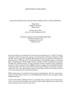 NBER WORKING PAPER SERIES  REAL EXCHANGE RATES AND SECTORAL PRODUCTIVITY IN THE EUROZONE Martin Berka Michael B. Devereux Charles Engel