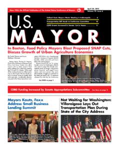 Since 1933, the Official Publication of The United States Conference of Mayors  April 30, 2012 Volume 79, Issue 6  U.S.