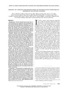 Neurosurgery / Carotid endarterectomy / Carotid artery stenosis / Cerebral infarction / Transient ischemic attack / Endarterectomy / Lacunar stroke / Stenosis / Atherosclerosis / Medicine / Stroke / Vascular surgery