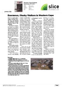 Western Cape Bulletin WednesdayPage: Section: Region: Circulation: