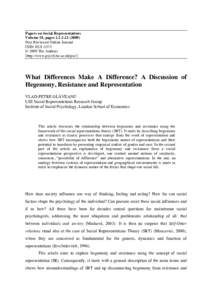 Papers on Social Representations Volume 18, pagesPeer Reviewed Online Journal ISSN © 2009 The Authors [http://www.psych.lse.ac.uk/psr/]