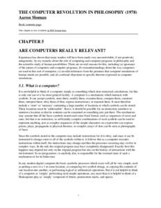 THE COMPUTER REVOLUTION IN PHILOSOPHY 1978‚: Chapter 5