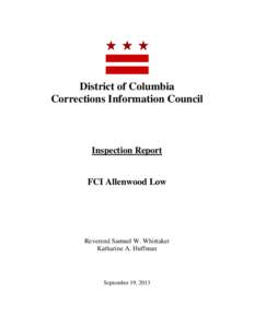 District of Columbia Corrections Information Council Inspection Report  FCI Allenwood Low