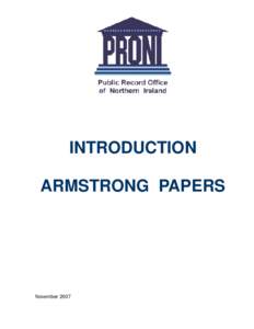 INTRODUCTION ARMSTRONG PAPERS November 2007  Armstrong Papers (D3727)