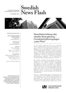 a newsletter from mannheimer swartling november 2012 swedish news flash verantwortlicher