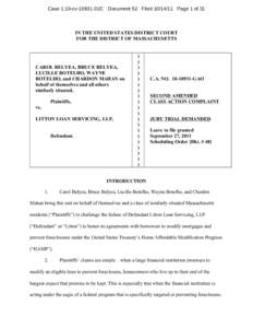 Case 1:10-cv[removed]DJC Document 52 Filed[removed]Page 1 of 31  IN THE UNITED STATES DISTRICT COURT FOR THE DISTRICT OF MASSACHUSETTS  CAROL BELYEA, BRUCE BELYEA,