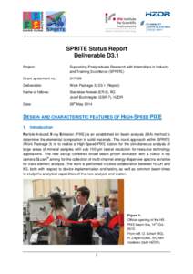 SPRITE Status Report Deliverable D3.1 Project: Supporting Postgraduate Research with Internships in Industry and Training Excellence (SPRITE)