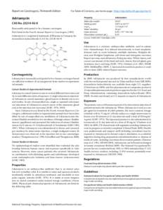 Report on Carcinogens, Thirteenth Edition  For Table of Contents, see home page:  http://ntp.niehs.nih.gov/go/roc13 Adriamycin CAS No[removed]