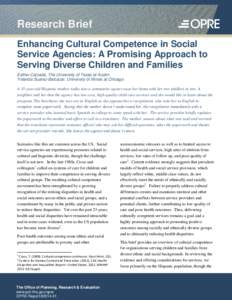 Enhancing Cultural Competence in Social Service Agencies: A Promising Approach to Serving Diverse Children and Families