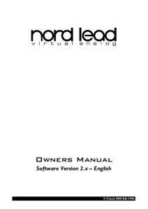 Owners Manual Software Version 2.x – English