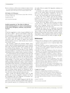 Correspondence  8 Alati R, Al Mamun A, Williams GM, O’Callaghan M, Najman JM, Bor W. In utero alcohol exposure and prediction of alcohol disorders in early adulthood: a birth cohort study. Arch Gen Psychiatry 2006;63:1