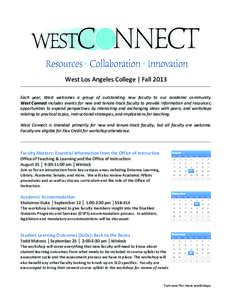    West	
  Los	
  Angeles	
  College	
  |	
  Fall	
  2013	
    