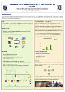 DATABASE SOLUTIONS FOR ARCHIVAL INSTITUTIONS IN GHANA Principal Investigator: George Gyesaw, Institute of African Studies, University of Ghana. Supervisor: Judith Opoku-Boateng, Institute of African Studies, University o
