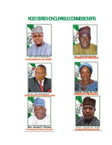 KOGI STATEHONOURABLECOMMISSIONERS  D r. Id r is O m e d e Commissioner for Health