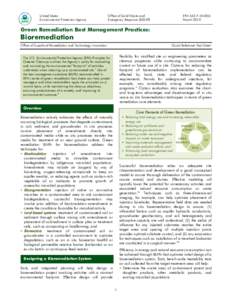 Green Remediation Best Management Practices: Bioremediation