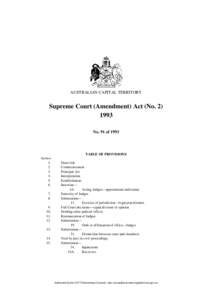 AUSTRALIAN CAPITAL TERRITORY  Supreme Court (Amendment) Act (No[removed]No. 91 of 1993