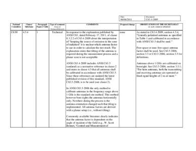 National Committee Clause/ Subclause