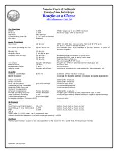 Superior Court of California County of San Luis Obispo Benefits at a Glance Miscellaneous Unit 20