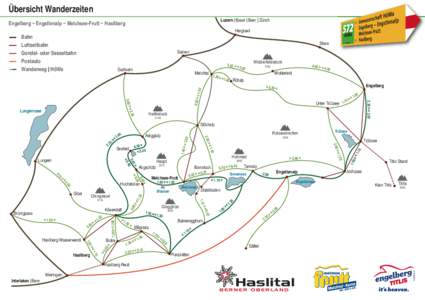 Übersicht Wanderzeiten Luzern | Basel | Bern | Zürich Engelberg − Engstlenalp − Melchsee-Frutt − Hasliberg  Hergiswil