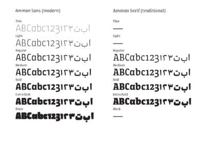 Amman Sans (modern)  Amman Serif (traditional) Thin