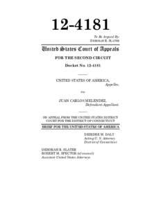 Spetember 30, 2013 US v. Melendez 2nd circuit brief