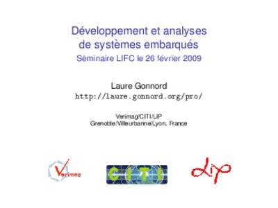 ´ Developpement et analyses ` ´ de systemes