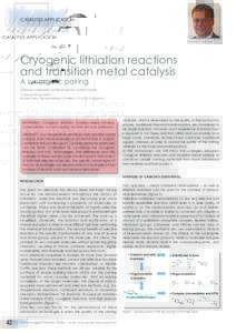 catalysis application  Adriano F. Indolese Cryogenic lithiation reactions and transition metal catalysis