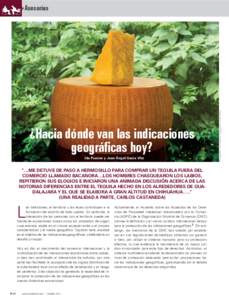 ¿Hacia dónde van las indicaciones geográficas hoy? Ida Puzone y Juan Ángel Garza Vite “....ME DETUVE DE PASO A HERMOSILLO PARA COMPRAR UN TEQUILA FUERA DEL COMERCIO LLAMADO BACANORA....LOS HOMBRES CHASQUEARON LOS L