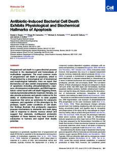 Antibiotic-Induced Bacterial Cell Death Exhibits Physiological and Biochemical Hallmarks of Apoptosis