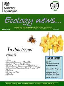 Ecology news… MARCH 2014 “Making the Difference for Flora & Fauna”  ISSUE 12