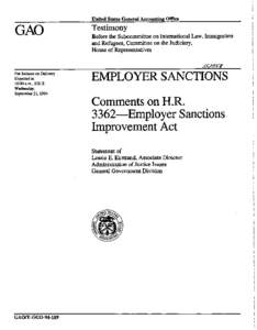T-GGD[removed]Employer Sanctions: Comments on H.R[removed]Employer Sanctions Improvement Act