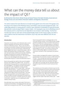 Research and analysis What can the money data tell us about QE?  321 What can the money data tell us about the impact of QE?