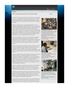 Print  Close Feature NASA Provides Golden Opportunity to Greene Scholars Students