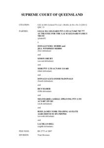 SUPREME COURT OF QUEENSLAND CITATION: GEJ & MA Geldard Pty Ltd v Mobbs & Ors (NoQSC 33