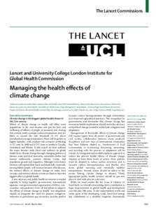 The Lancet Commissions  Lancet and University College London Institute for Global Health Commission  Managing the health eﬀects of