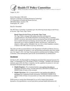 Transmittal Letter[removed]to Dr. Mostashari from